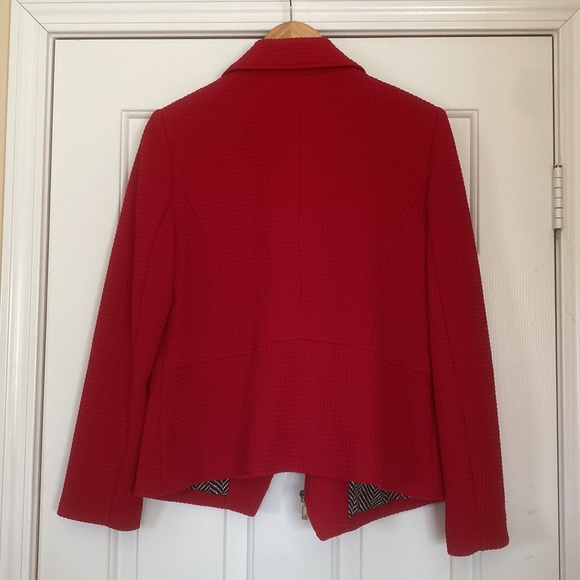 Chicos red lined knit moto style jacket - Picture 7 of 10